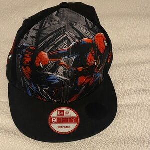 New Era Black and Red Spider-Themed Snapback